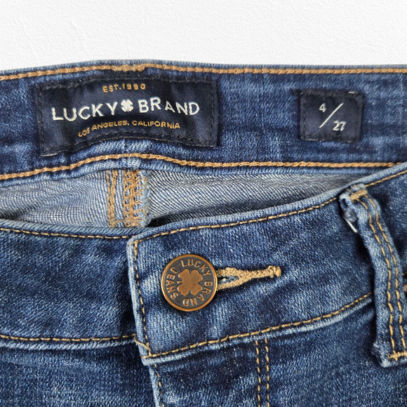 Lucky Brand Dark Wash Mid Rise Slim Hayden Casual Stretchy Skinny Jeans Size 4 - Picture 4 of 10